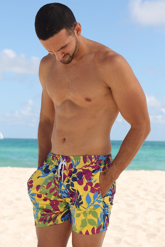 Pantaloneta de Hombre - Men's Swim Trunks Quick Dry Shorts With Pockets Print
